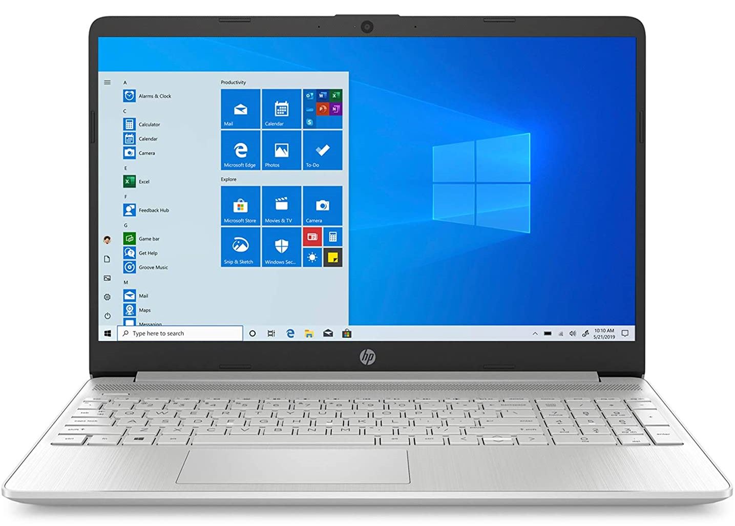 HP 15-dy1036nr 10th Gen Intel Core i5-1035G1, 15.6-Inch FHD Laptop, Natural Silver