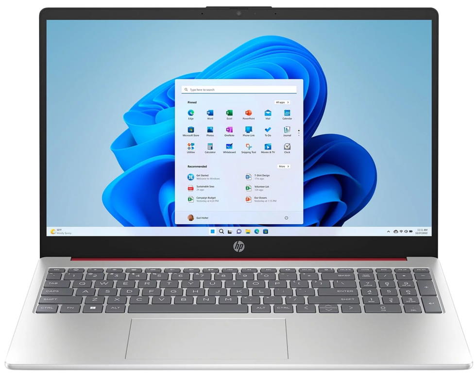 HP 15-fd0083wm Affordable 15.6 Laptop (Intel N200 CPU, 4GB, 128GB, Scarlet Red)