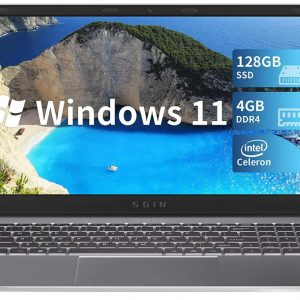 SGIN M15-4128 15.6 Laptop (Intel Celeron, 4GB RAM, 128GB SSD)