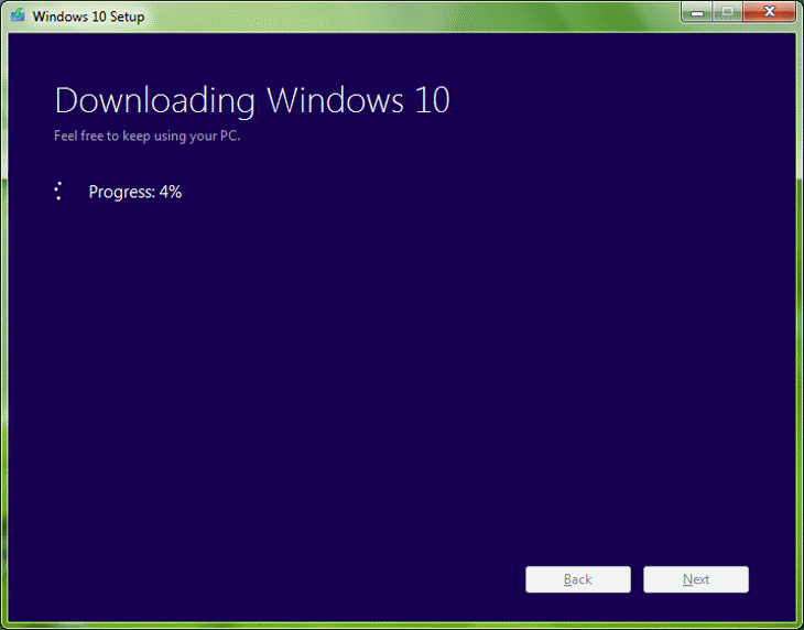 Step 7 Downloading Windows 10