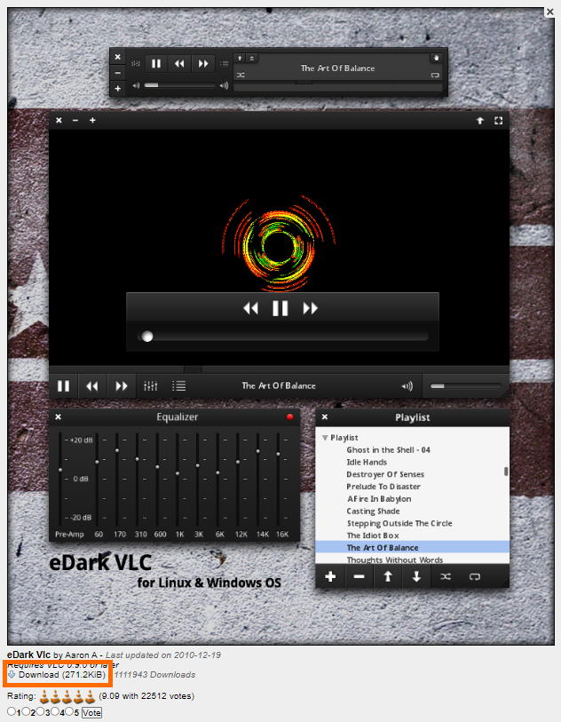 VLC Dark Mode-Like Skin Download