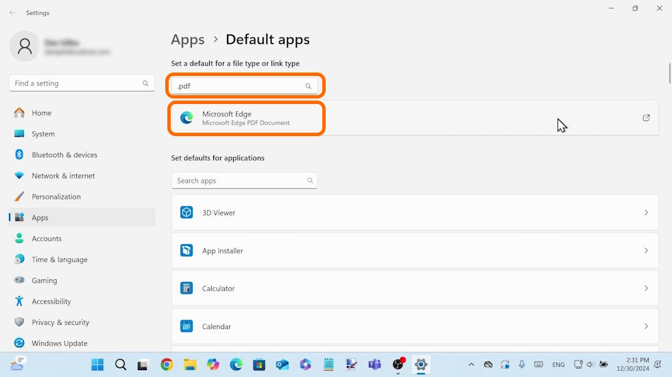 Change Default PDF Viewer - Default Apps PDF